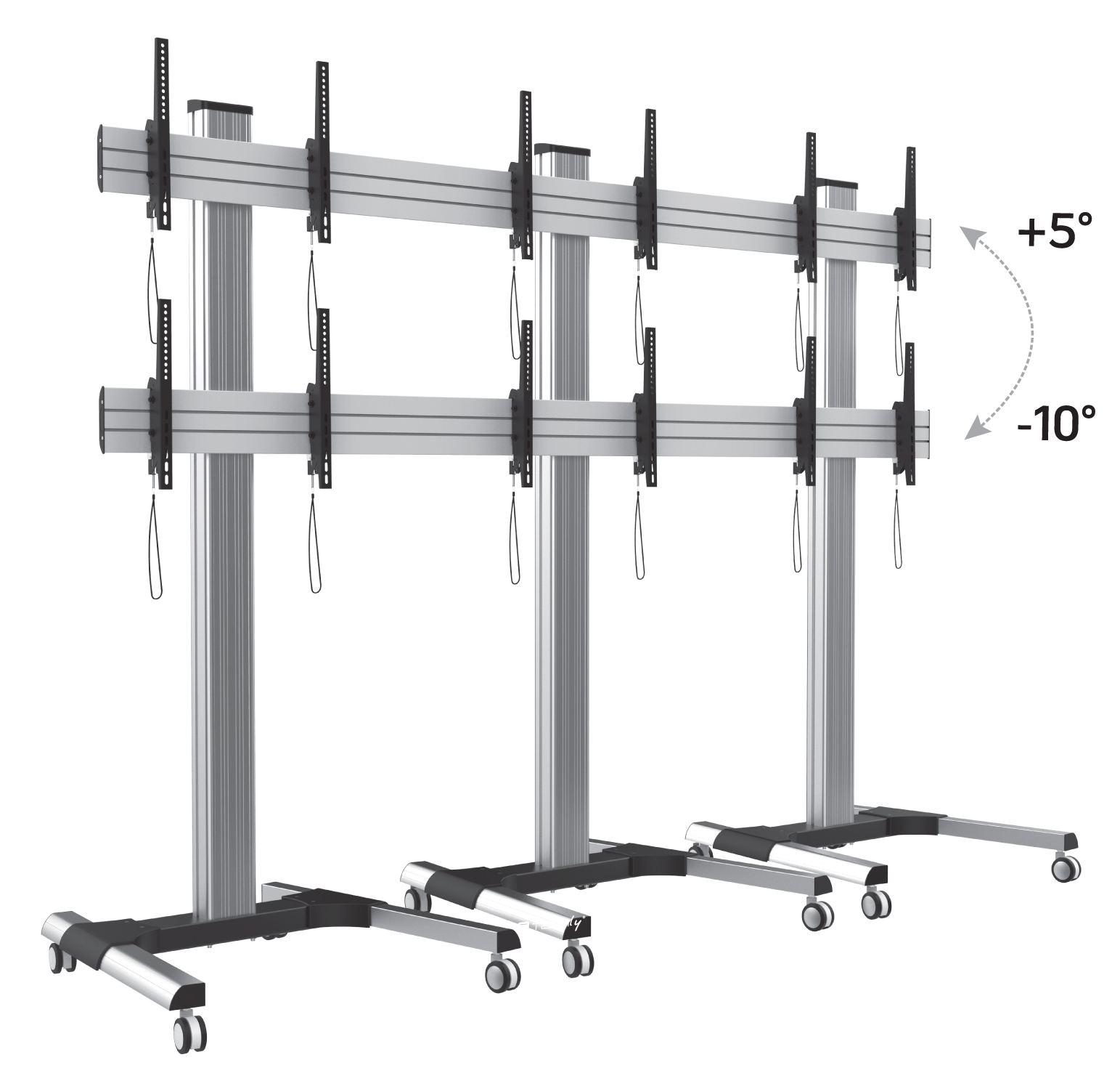 Supporto a Pavimento per 6 TV LCD/LED 22-55'' per Video Wall - immagine 4
