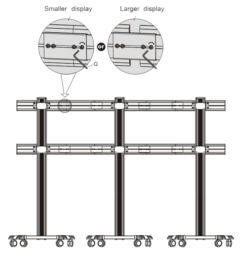 Supporto a Pavimento per 6 TV LCD/LED 22-55'' per Video Wall - immagine 8