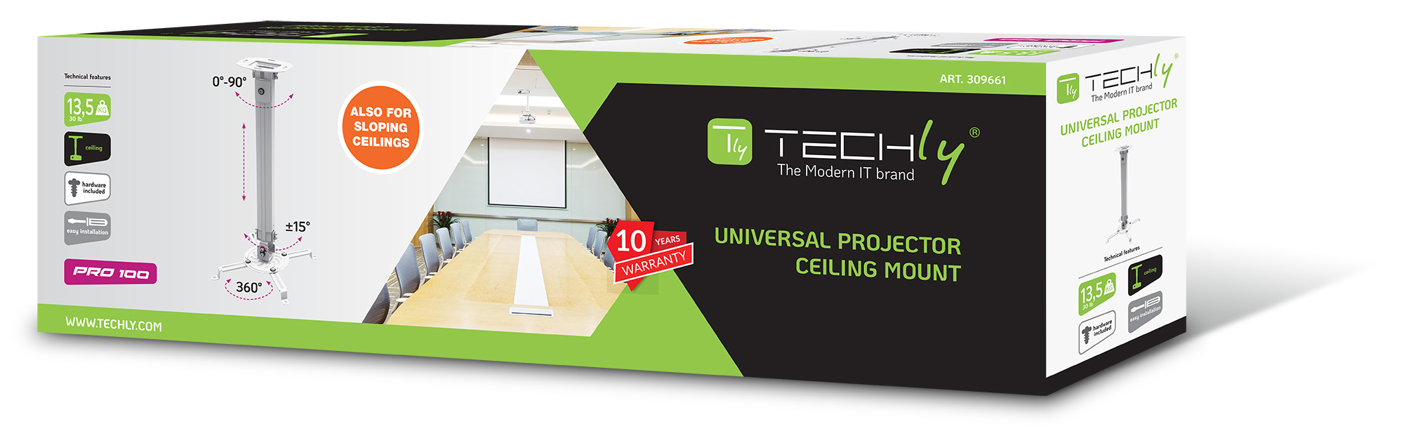 Supporto a Soffitto per Proiettori Estensione 545-900 mm Silver - immagine 2