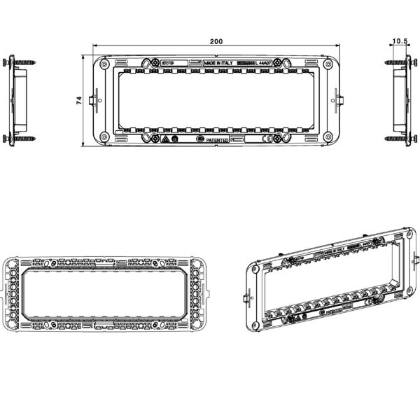 Supporto con Viti S44 per Scatole Rettangolari 7 Moduli - immagine 2