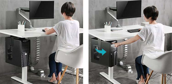 Supporto PC Sotto Scrivania / Parete Regolabile - immagine 9