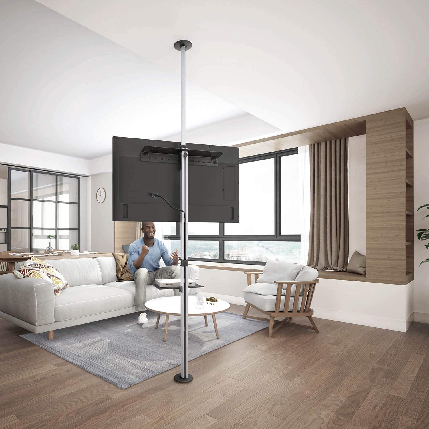 Supporto da Pavimento a Soffitto per TV LCD/LED/Plasma 37-70'' - immagine 5