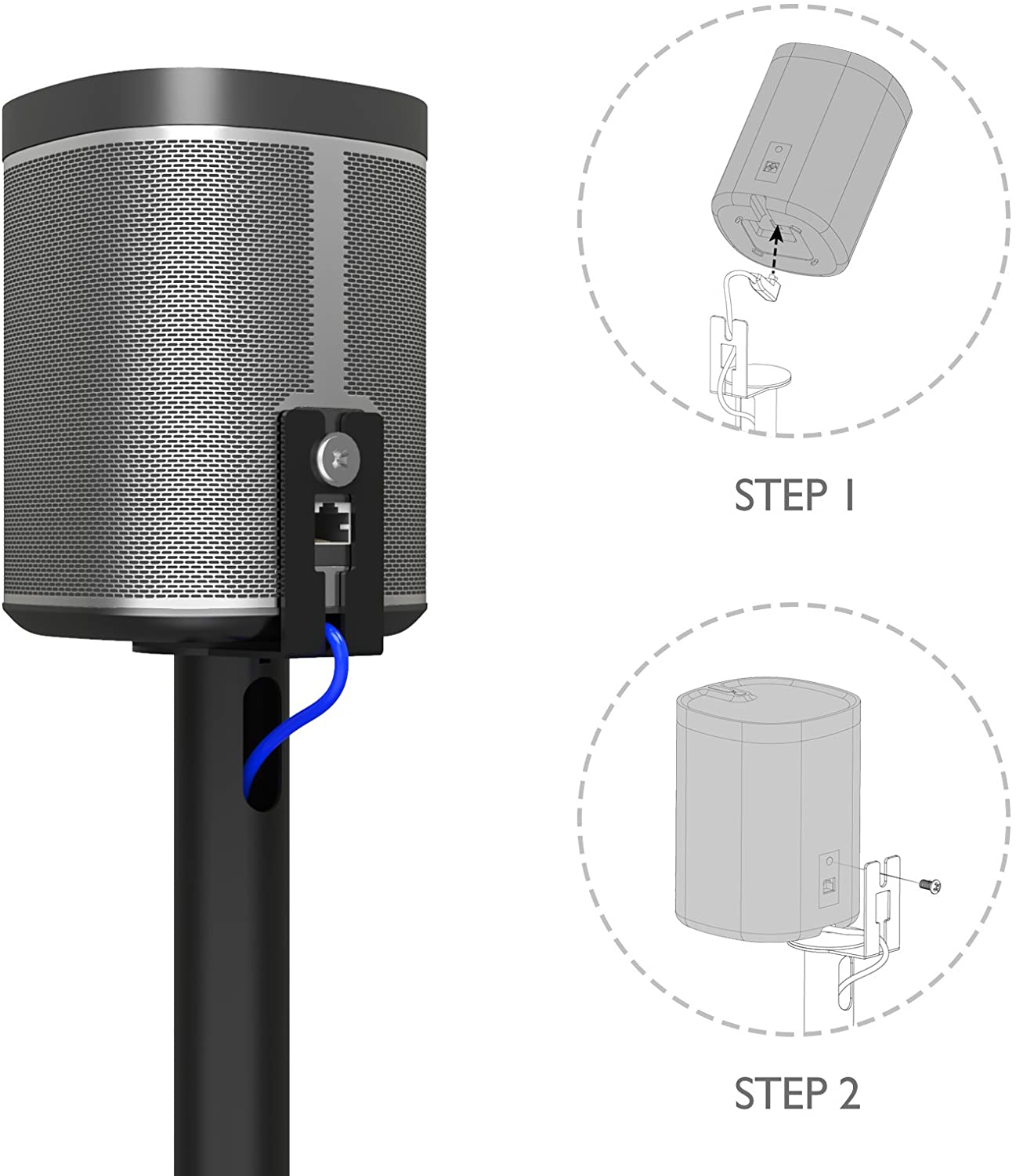 Supporto da Pavimento per Diffusore Audio Sonos Play 1 nero - immagine 5
