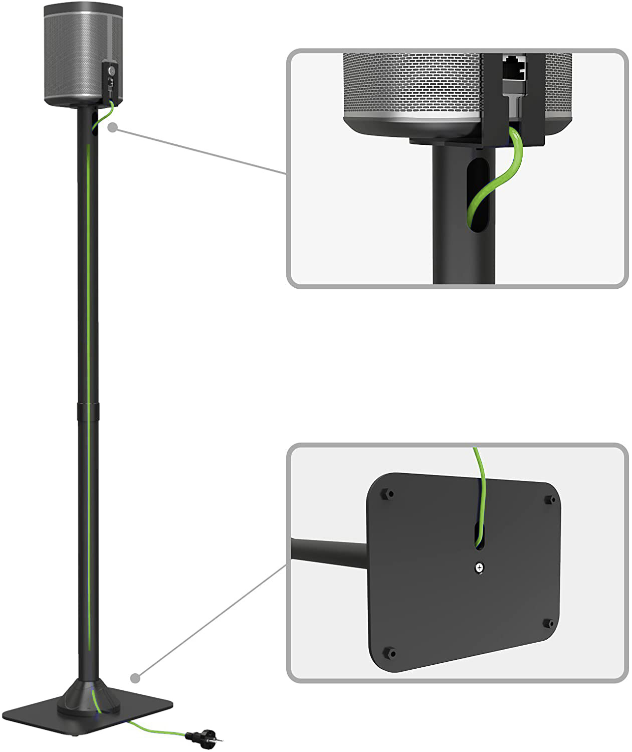 Supporto da Pavimento per Diffusore Audio Sonos Play 1 nero - immagine 4