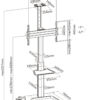 Supporto da Pavimento per TV da 37'' a 70'' Bianco - immagine 3