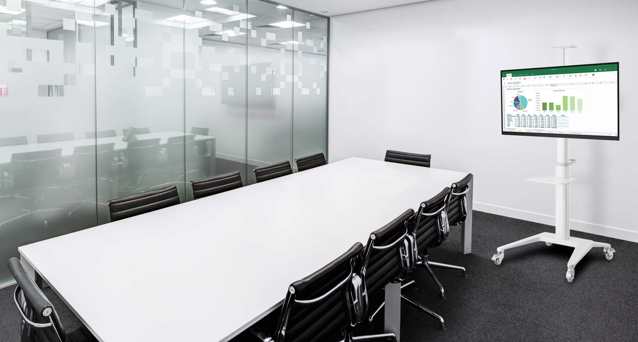 Supporto da Pavimento per TV da 37'' a 70'' Bianco - immagine 8