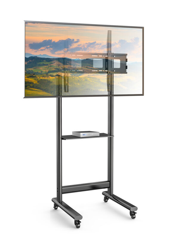 Supporto da Pavimento TV LCD/LED 50-90'' Altezza Regolabile con Mensola - immagine 3