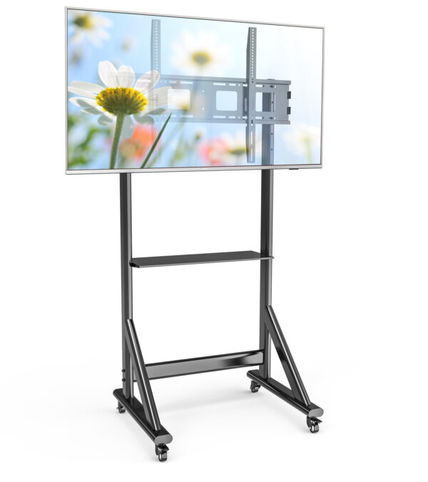 Supporto da Pavimento TV LCD/LED 55-100'' Altezza Regolabile con Mensola - immagine 3