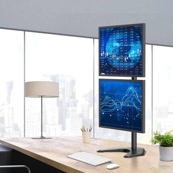 Supporto da Scrivania 2 Monitor 13-27'' Fissaggio con Base o Vite Passante - immagine 8