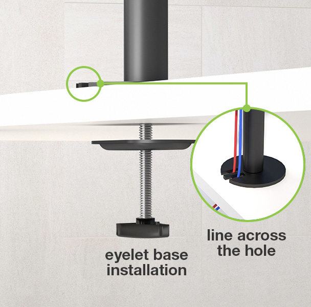 Supporto da Scrivania 2 Monitor 13-27'' Fissaggio con Base o Vite Passante - immagine 6