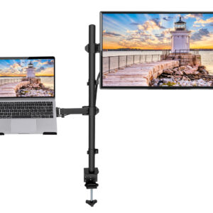 Supporto da Scrivania Braccio per Monitor 13-32'' e Mensola per Laptop