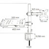 Supporto da Scrivania Braccio per Monitor 13-32'' e Mensola per Laptop - immagine 3