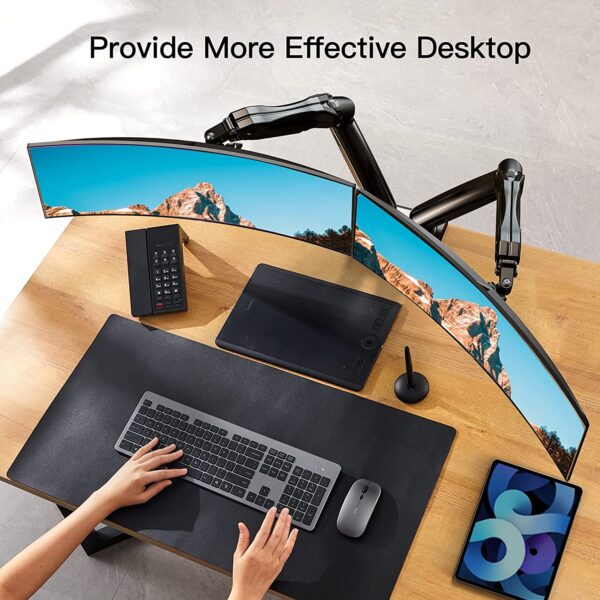 Supporto da Scrivania Doppio Monitor 17-32'' con Molla a Gas Nero - immagine 6