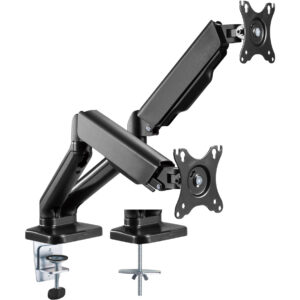 Supporto da Scrivania Doppio Monitor 17-32'' con Molla a Gas Nero