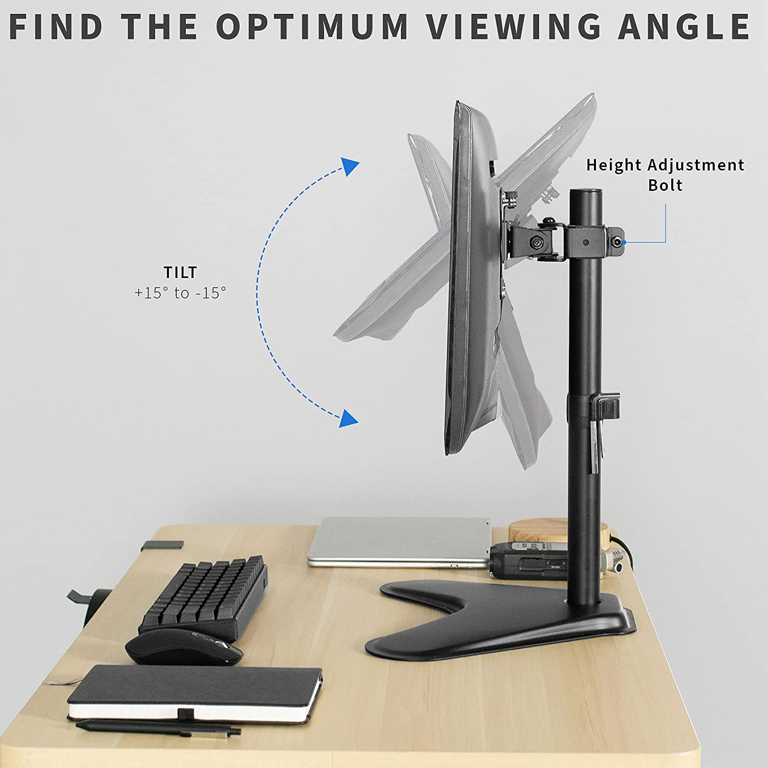 Supporto da scrivania per 1 Monitor LCD 13-27'' con base h.465mm - immagine 8