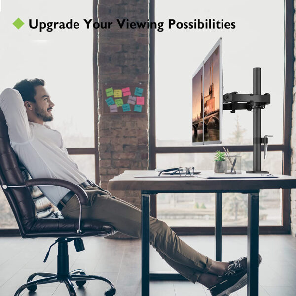 Supporto da Scrivania per 2 Monitor 13-27'' Installazione con Morsetto o Vite Passante - immagine 8