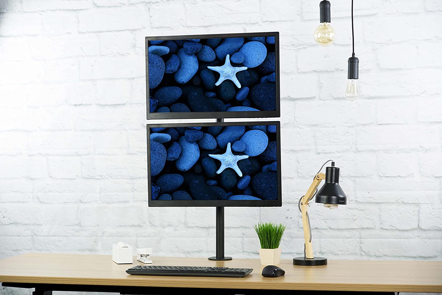 Supporto da Scrivania per 2 Monitor 13-27'' con Morsetto - immagine 10