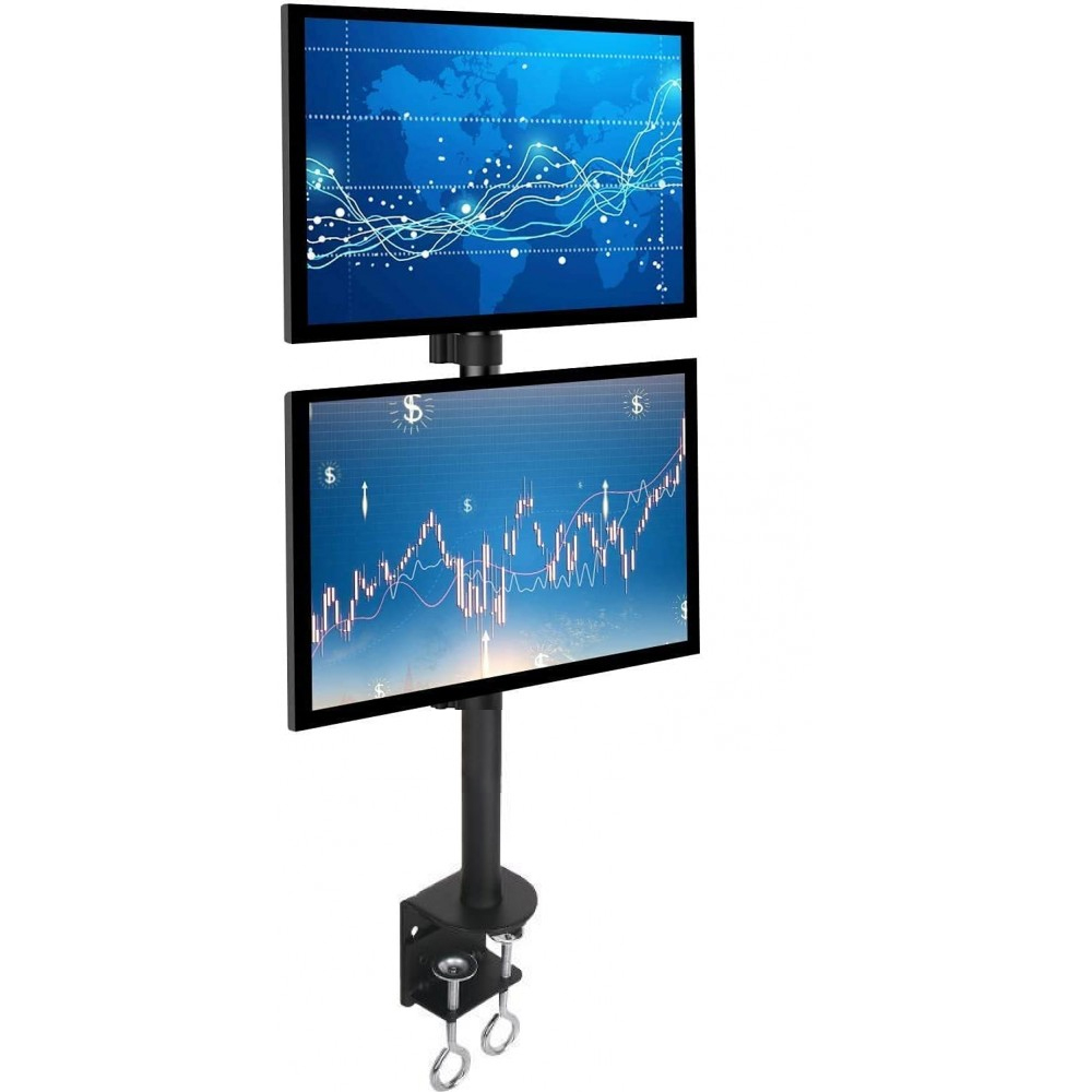 Supporto da Scrivania per 2 Monitor 13-27'' con Morsetto - immagine 3