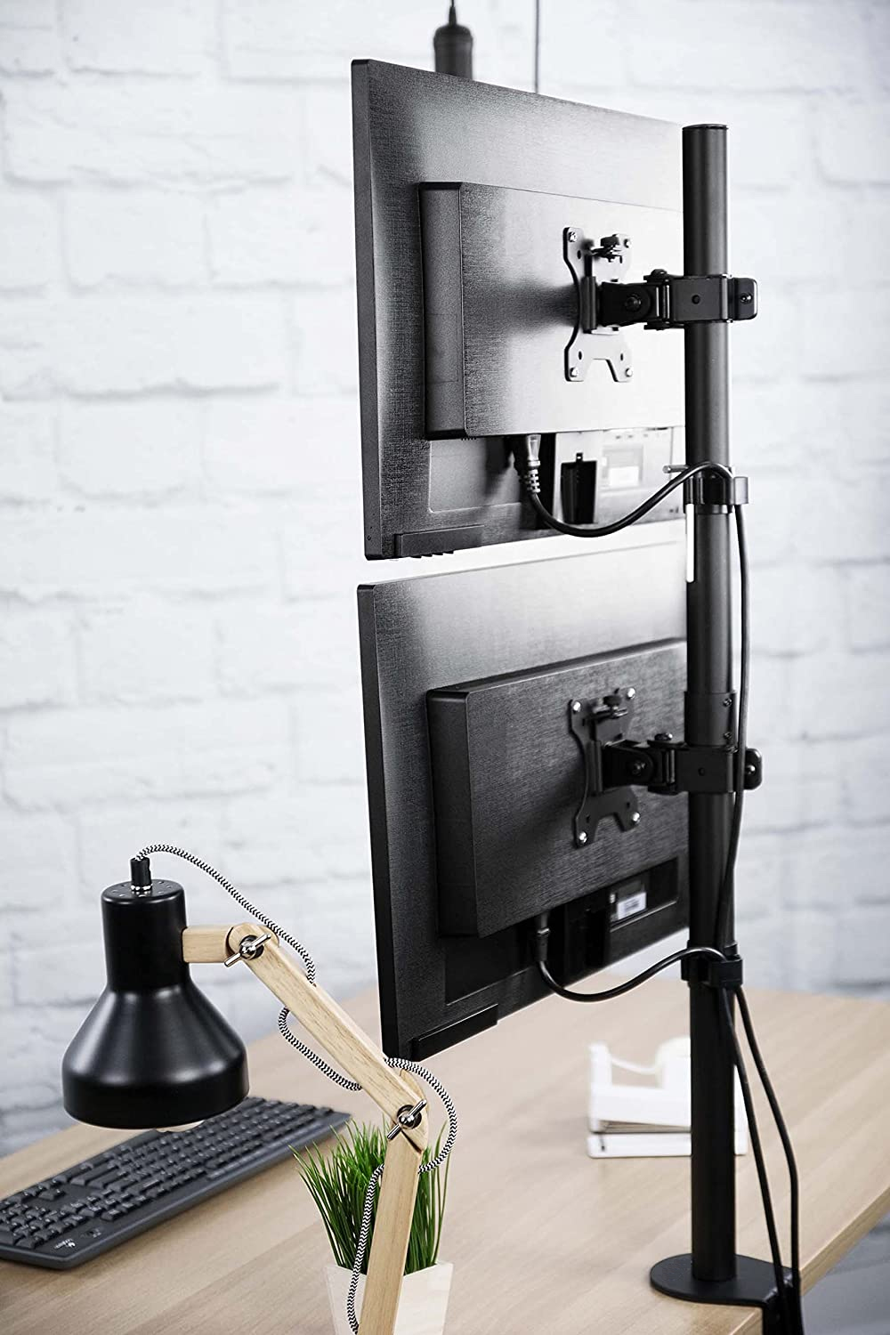 Supporto da Scrivania per 2 Monitor 13-27'' con Morsetto - immagine 7