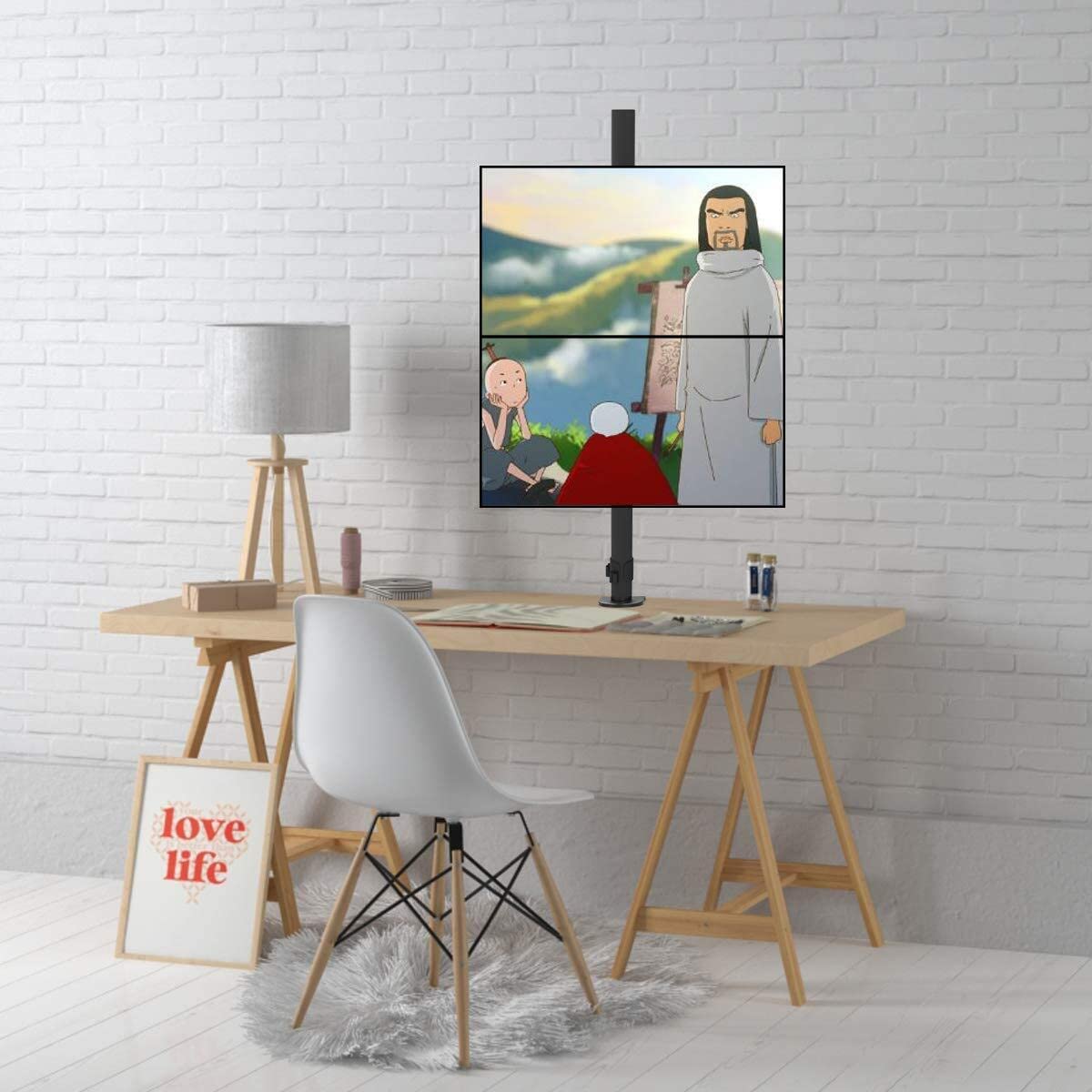 Supporto da Scrivania per 2 Monitor 13-27'' con Morsetto - immagine 9