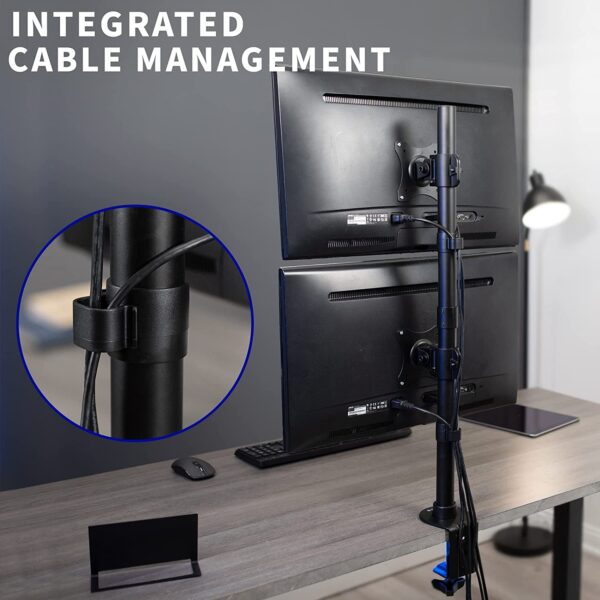 Supporto da Scrivania per 2 Monitor 13-27'' con Morsetto - immagine 8