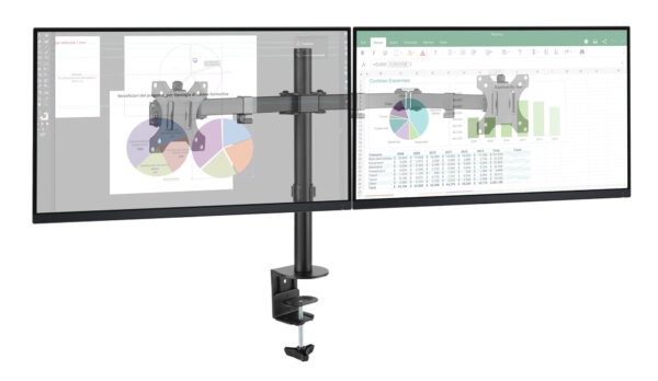 Supporto da Scrivania per 2 Monitor 13-32'' a Morsetto - immagine 4