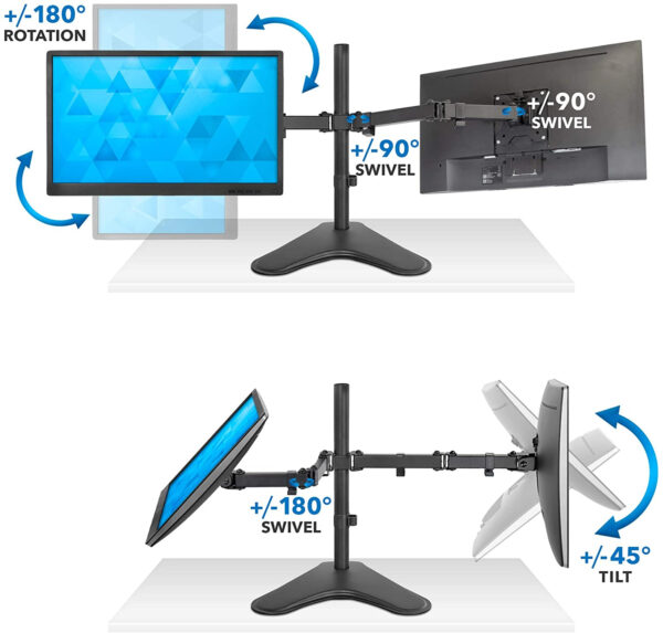 Supporto da scrivania per 2 Monitor 13-32'' con base - immagine 5