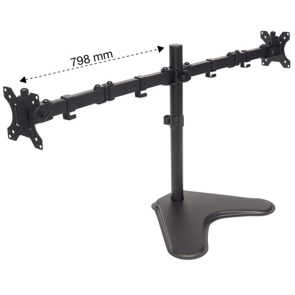 Supporto da Scrivania per 2 Monitor 13-32'' con Base e Doppio Snodo - immagine 5