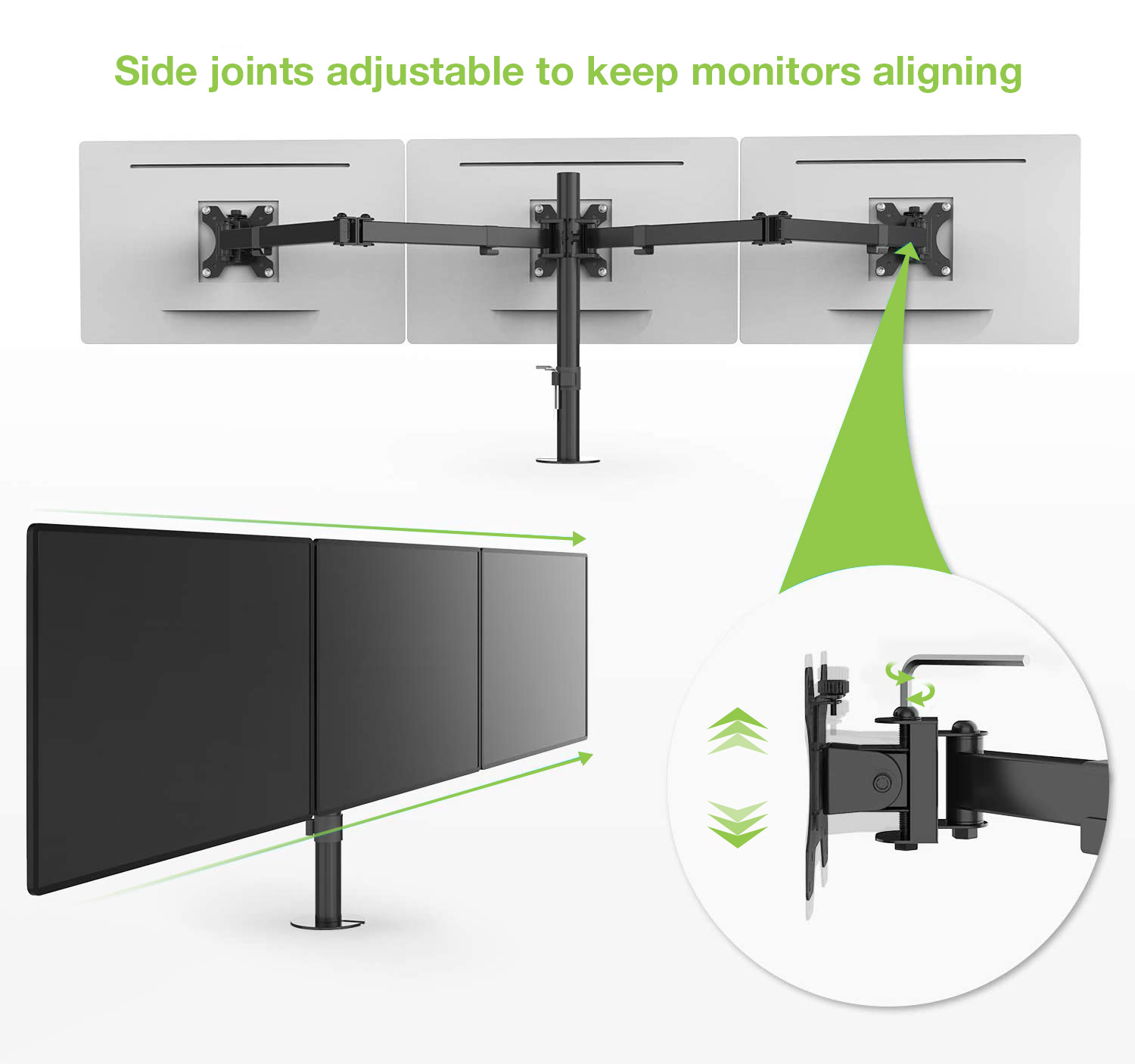 Supporto da scrivania per 3 Monitor 13-24'' con morsetto - immagine 9