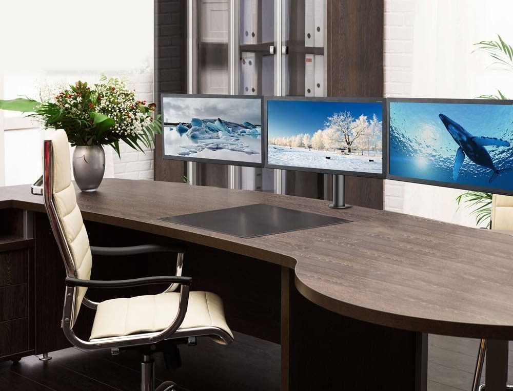 Supporto da scrivania per 3 Monitor 13-24'' con morsetto - immagine 4