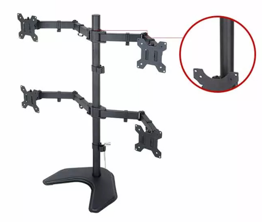 Supporto da Scrivania per 4 Monitor 13-27'' con base - immagine 5