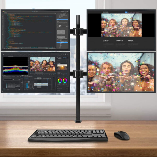 Supporto da scrivania per 4 Monitor 13-27'' con morsetto - immagine 6