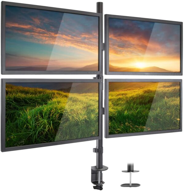 Supporto da scrivania per 4 Monitor 13-27'' con morsetto - immagine 4