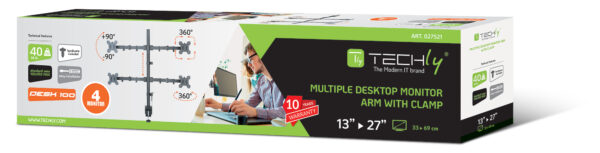 Supporto da scrivania per 4 Monitor 13-27'' con morsetto - immagine 2