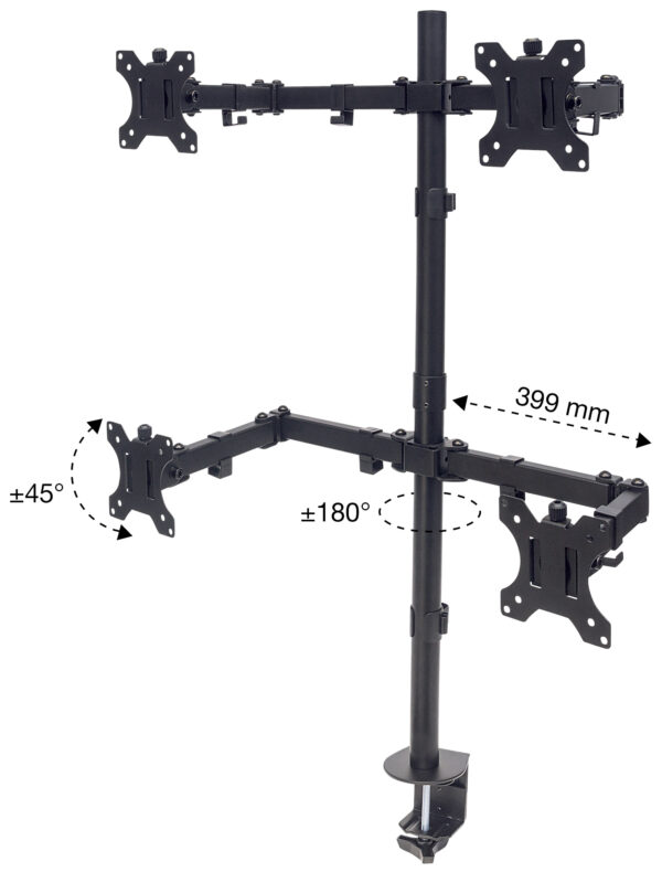Supporto da Scrivania per 4 Monitor 13-32'' con Morsetto - immagine 5