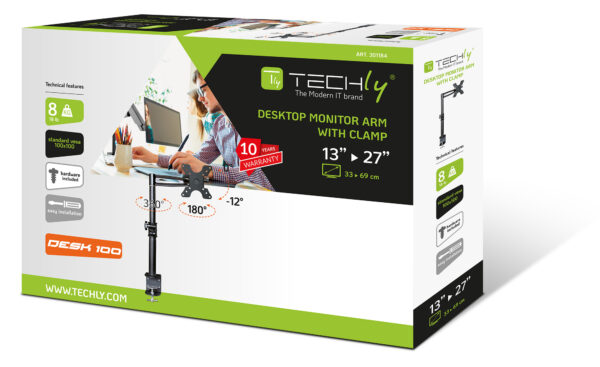 Supporto da scrivania per Monitor 13-27'' braccio medio inclinabile - immagine 2