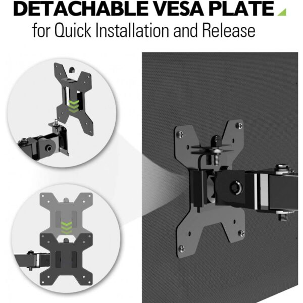 Supporto da Scrivania per Monitor 13-27'' Doppio Snodo di Regolazione - immagine 7