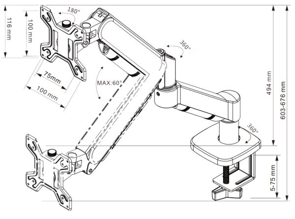 Supporto da Scrivania per Monitor 13-32'' - immagine 2