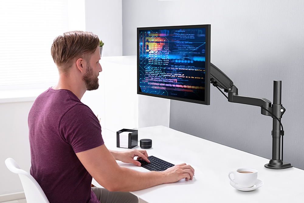 Supporto da Scrivania per Monitor 17-32'' con Molla a Gas Estensione 420 mm - immagine 8