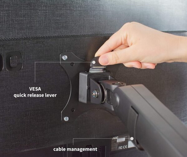 Supporto da Scrivania per Monitor LED 17-32'' con Molla a Gas Nero - immagine 8