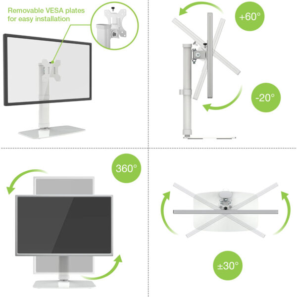 Supporto da Tavolo Stand per Monitor 17-27'' con Base - immagine 5
