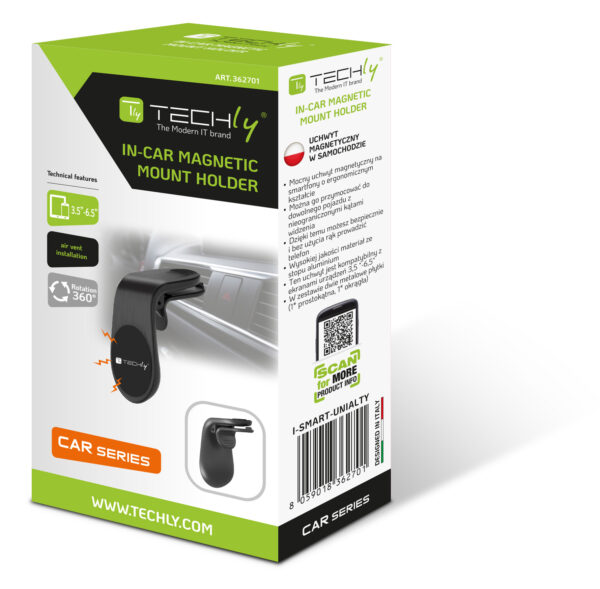 Supporto Magnetico da Auto per Smartphone con Due Placche Metalliche Universali - immagine 2