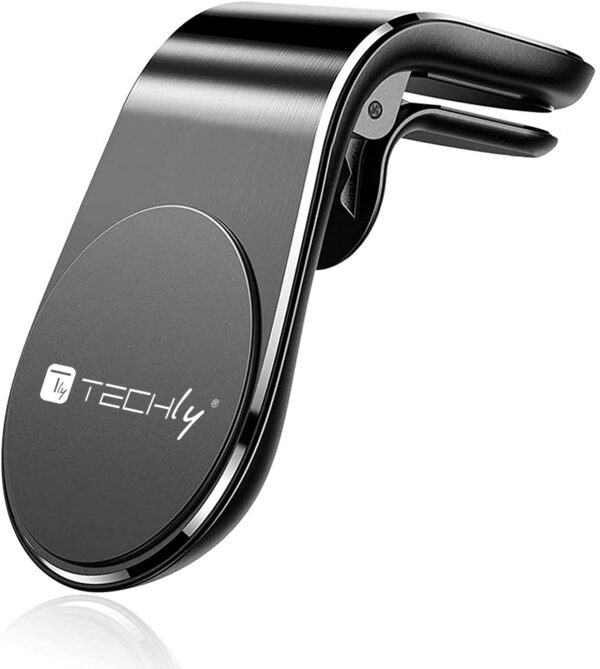 Supporto Magnetico da Auto per Smartphone con Due Placche Metalliche Universali - immagine 3