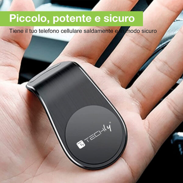 Supporto Magnetico da Auto per Smartphone con Due Placche Metalliche Universali - immagine 9