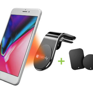 Supporto Magnetico da Auto per Smartphone con Due Placche Metalliche Universali