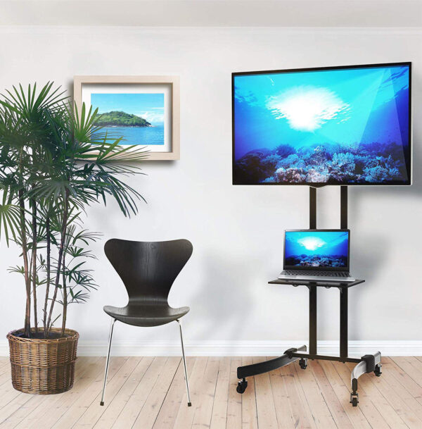 Supporto Mobile da Pavimento per TV LED/LCD 32-70'' con Mensola - immagine 4