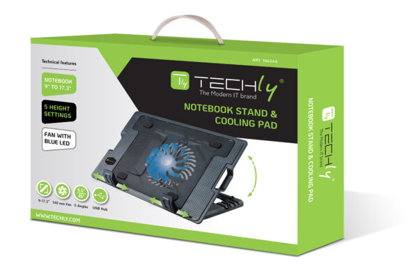 Supporto per notebook fino a 17.3'' con sistema di raffreddamento - immagine 2
