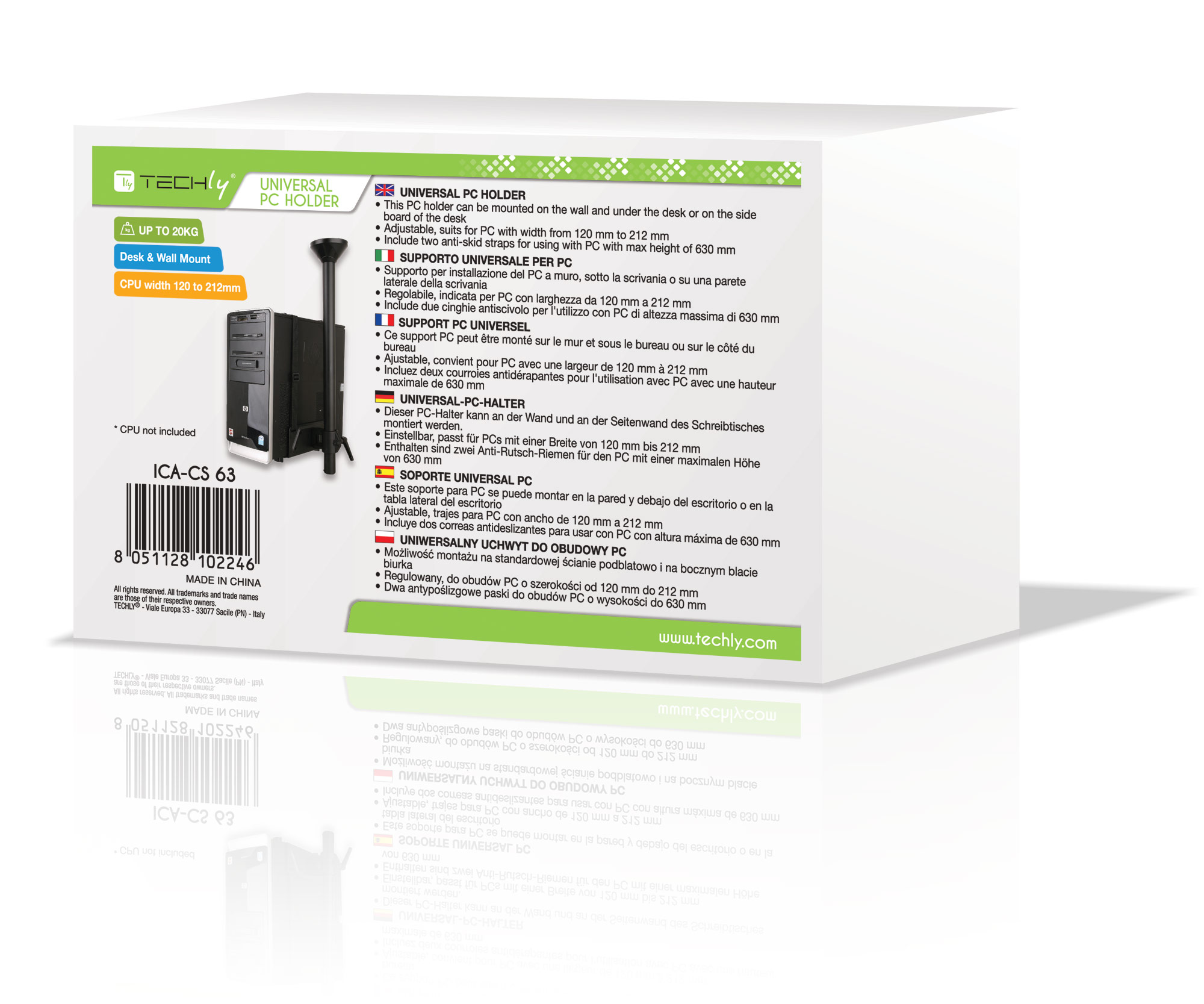 Supporto per PC da muro o parete scrivania o sotto scrivania - immagine 2