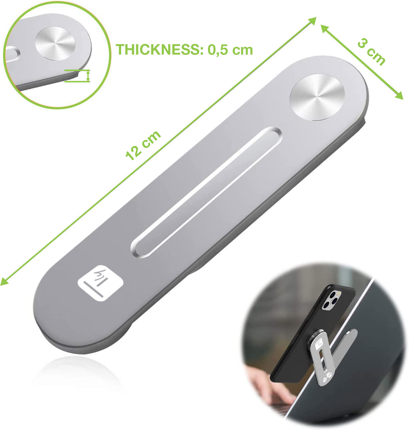 Supporto per Smartphone a Clip Magnetica Laterale per Notebook Laptop - immagine 4