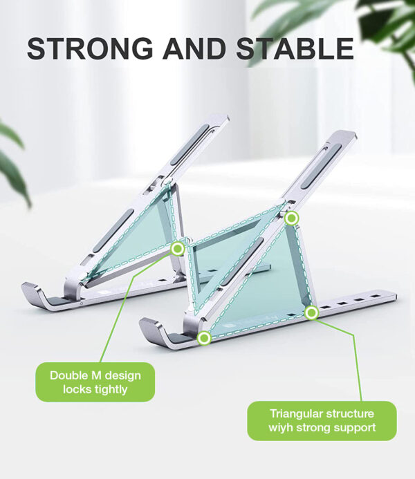 Supporto Pieghevole in Alluminio per Notebook Tablet e Smartphone da 10'' a 16'' - immagine 5